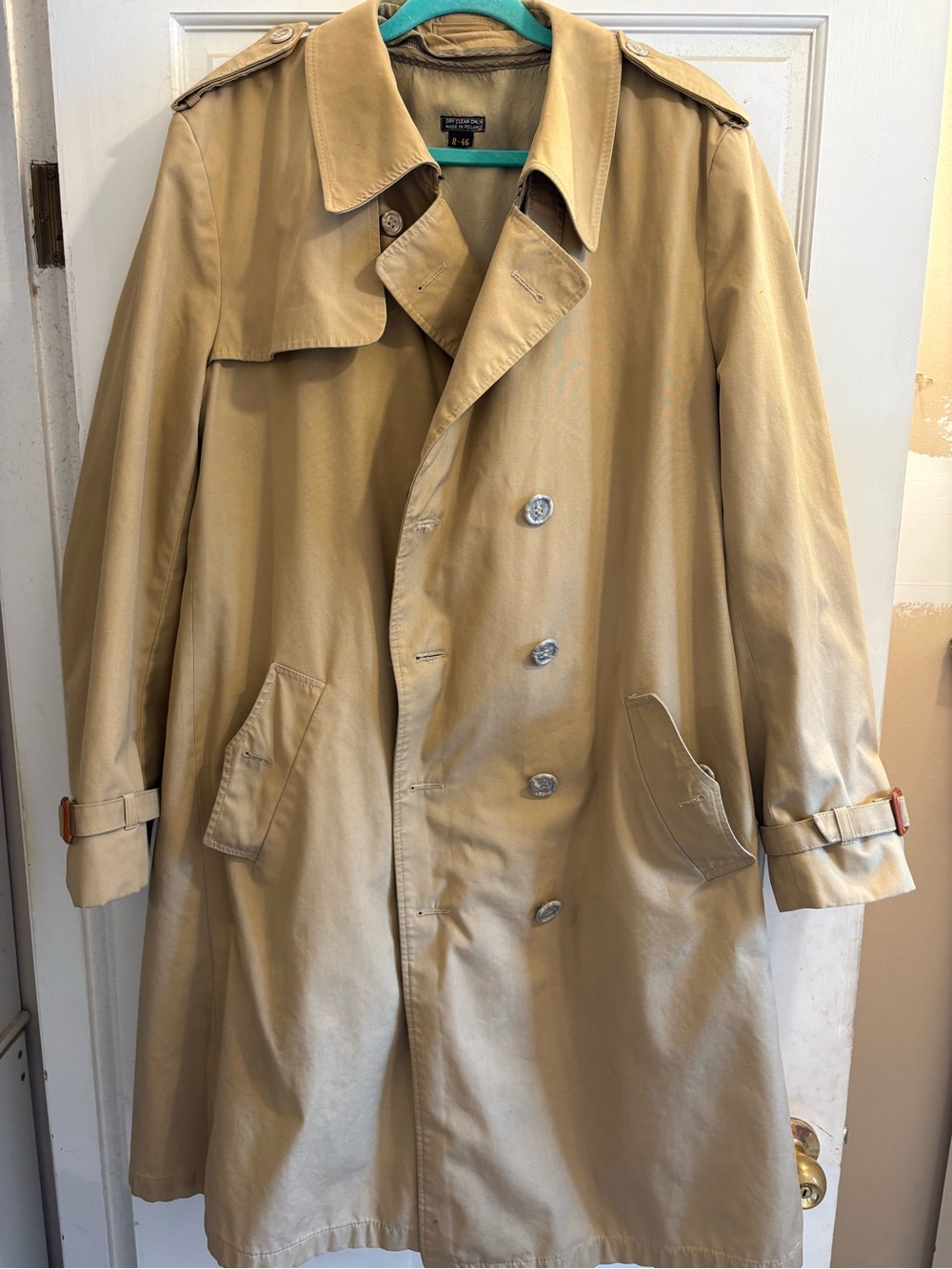 London Fog Tan Double-Breasted Trench Coat